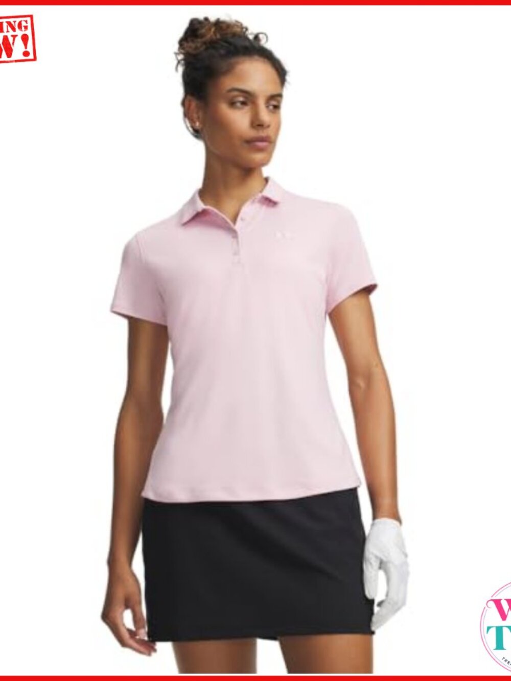 Women's Short Sleeve Golf Polo, 100% Polyester, Moisture-Wicking, 4-Way Stretch